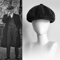 Nowe Retro gazeciarz czapki mężczyźni ośmiokątne kapelusze brytyjscy malarze czapki jesienne zimowe berety w jodełkę kaszkiety Hip Hop berety gorras 2